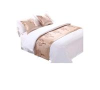 VMDVBNA Bed Runners Embroidery Bedspread Pillowcase Decoration For Home Hotel Living Room(Color 02,50x180cm 1.2m bed)