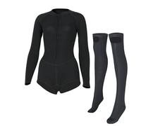 VMDVBNA Diving Suit Women's One-Piece Swimsuit with Diving Socks Sun Protection Divingsuit Snorkeling Wader Underwater Beach Suits 2mm(Complete set,XS)