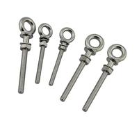 VMDVBNA Eye Bolts Screw in Long Shoulder Lifting Eye Bolt Stainless Steel with Nut M6 M8 M10 for Wire Rope(5PCS,M10)