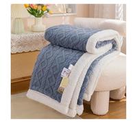 VMDVBNA fleece blanket Warm Wool Sherpa Thick Blankets Fluffy Soft Coral Fleece Bedspread On The Bed Single Double Winter Plush Coraline Furry Throw home bed(Blue,100x150cm(40x59inch))