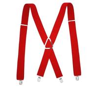 VMDVBNA Men's Braces 2025 Suspenders Men Adjustable Elastic X Back Pants Women Suspender for Trousers 2.5CM Width 4 Clips Back Braces(Red)