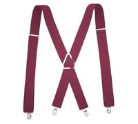 VMDVBNA Men's Braces 2025 Suspenders Men Adjustable Elastic X Back Pants Women Suspender for Trousers 2.5CM Width 4 Clips Back Braces(Wine red)