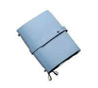 VMDVBNA notebook Soft PU Leather A5 Notebook Passport Style Solid Color Creative Fresh Loose-Leaf Notepad Student Stationery Diary Book 135x105mm(Light Blue)