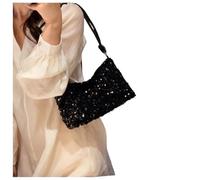 VMDVBNA Sequin Bag Sequin Handbag Shoulder Bag Wedding Banquet Shoulder Bags Bling Sequins Wallets Underarm Bag(Black)