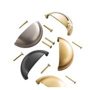 VMDVBNA Shell Cup Handles Dooroom Brass Furniture Handles Matt Brushed Nickel Yellow Bronze Cup Handle Cupboard Wardrobe Dresser Shoe Box Drawer Bin Pulls(Cup-QBCF)