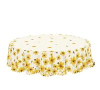VMDVBNA Table Cloth Wipe Clean 1 Piece Of Spring And Summer Floral-Themed Round Rectangular Tablecloths, Suitable For Home Kitchen, Indoor Outdoor Use(Round (180) Cm)