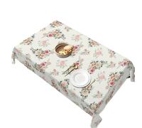 VMDVBNA Table Cloth Wipe Clean 1pc Dish Cloth Polyester Tablecloth Pink Vintage Beautiful Rose Flower Party Table, Spring Summer Floral Cover(145x200cm)