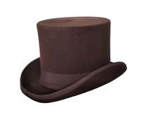 VMDVBNA Top Hat Classic Wool Felt Hats Equestrian Cap Magic Hat Gentlemen Top Men Women Vintage Black Red for Men(Coffee,S 52-55cm)