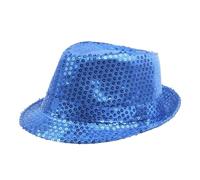 VMDVBNA Top Hat Magic Performance Hat Party Supplies Shiny Stage Jazz for Men(Blue)