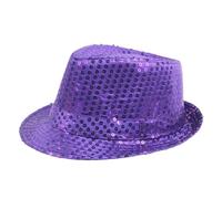 VMDVBNA Top Hat Magic Performance Hat Party Supplies Shiny Stage Jazz for Men(Purple)