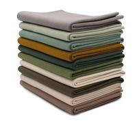 VmG-Store 10 x 0.25 m Cuff Fabric Set, Tubular Fabric, 95% Cotton, 5% Elastane, Selection Jersey (Natural 2, Set of 10)