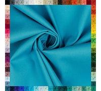VmG-Store 2 m Cotton Fabric, Plain, 100% Cotton, Oeko-Tex, No Sold by the Metre, Over 70 Colours to Choose From (060 I Turquoise)