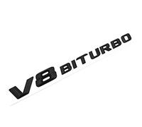 VmG-Store 3D Emblem V8 Biturbo Lettering Plastic with Foam Adhesive Backing Badge (Matte Black)