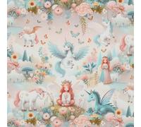 VmG-Store Jersey Fabrics Sold by the Metre for Sewing Cotton Jersey Sewing Fabric Children's Fabric 140 cm Wide III (Unicorn Digital Jb031)