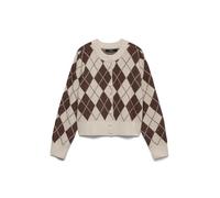 Vmhalo LS O-Neck Argyle Cardigan Exp