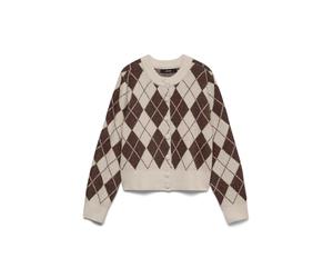 Vmhalo LS O-Neck Argyle Cardigan Exp