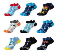 Vmhkjo 9 Pairs Cute Cotton Ankle Socks Womens 4-7 Funny Low Cut Trainer Sock Colorful Odd Socks for Ladies Girls