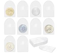 Vmiapxo 150 Pack 2" Single Pocket Coin Sleeves, Plastic Coin Collection Supplies Transparent Holders Protector Clear Bags for Coins Jewelry Ring Earring Pendant Gemstone