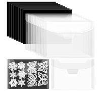 Vmiapxo 16 Pcs Magnetic Sheets for Die Storage, Plastic Stamp and Die Cut Storage Envelopes, Reusable Sticker Organizer Pockets or Receipt Holder for Card Making (5x7 Inch, 8pcs Sheets+ 8pcs Bags)