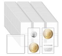 Vmiapxo 200 Pack Double Pocket Coin Sleeves, 2 x 2 Inch Clear Coin Flips Transparent Plastic Coin Collection Holder Clear Storage Protectors for Coin Jewelry Ring Earring Pendant Gemstone