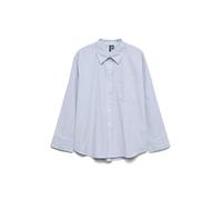 VERO MODA Women's Vmida Oxford Shirt WVN Ga Noos Longsleeve T, Light Blue/Stripes: Bright White, XL