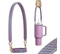 Vmini Chameleon Silicone Water Bottle Handle for Stanley Cup 20-40oz, Water Bottle Handle Strap for Owala Water Bottle, for Yeti Tumble (Milk Purple)