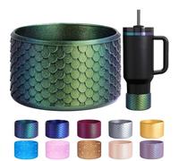 Vmini Mermaid Silicone Boot for Stanley Cup 40/30/20 oz, Bottom Protector Made for HydroJug Traveler 32/40 oz & for Owala Tumbler 40oz, for Stanley Cup Accessories 40oz 30oz, Golden Olive