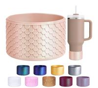 Vmini Mermaid Silicone Boot for Stanley Cup 40/30/20 oz, Made for HydroJug Traveler 32/40 oz & Owala Tumbler 40 oz, Bottom Protector for Stanley Cup Accessories 40oz 30oz, Donut Pink