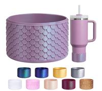 Vmini Mermaid Silicone Boot for Stanley Cup 40/30/20 oz, Made for HydroJug Traveler 32/40 oz & Owala Tumbler 40 oz, Bottom Protector for Stanley Cup Accessories 40oz 30oz, Purple