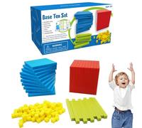 Vmiorzq Base Ten Blocks Set, Manipulatives Cube Toy Math Game, Tens Hundreds Thousands Counting Blocks, Educational Toys To Teach Number Concepts & Place Value