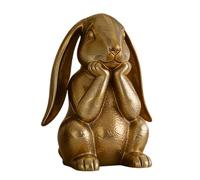 Vmiorzq Resin Gold Bunny - Easter Thinking Bunny Figurine | Rabbit Spring Centerpiece Decor,for Home Tabletop Shelf Mantel Dining Table Entryway Living Room Farmhouse Office Party