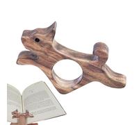 Vmiorzq Wooden Walnut Thumb Reader,Dog Design Thumb Reading Page Opener Book Holder | Book Opener Holder Reading Accessories for Bed, Kitchen, Bedroom, School