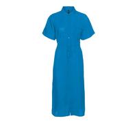 VERO MODA Women's Vmiris S/S Shirt Calf Dress WVN Ga Noos Keid, Ibiza Blue, L