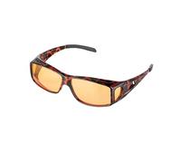 VMJFBJ Night Driving Glasses for Men Women, Anti Glare Polarized HD Night Vision Glasses, Fit Over Eyeglasses with Yellow Lens (Tortoise)