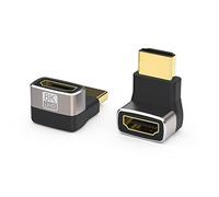 VMOJO 2 Pack 8K 4K HDMI Connector, 270 Degree Upward Angled HDMI Female to Female Adapter, Durable Gold Plated HDMI Extender for Laptop, Gaming Console, TV Stick, Roku, Chromecast, Xbox, PS5, PS4