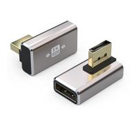 VMOJO 2 Pack DisplayPort Coupler Adapter, Alloy Shell 8K UHD HDR Displayport 1.4 Upright Vertical Angle Male to Female Extender Extension Connector Converter 8K@60Hz/4K@144Hz