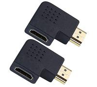 VMOJO - 2PCS HDMI angle adapter | right 90 ° angle flat Male to Female plug 19-pin | Converter 1080p Full HD 4K & 3D Ultra HD gold-plated connectors