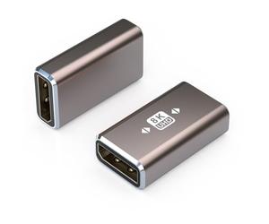 VMOJO 8K Displayport Connector Adapter 2 Pack, Metal Alloy Shell DP 1.4 Female to Female Extension Coupler, Easy to Install, Supports 8K@60Hz 4K Resolution, No External Power Needed