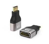 VMOJO 8K Mini HDMI Male to HDMI Female Adapter, 48Gbps HDMI to Mini HDMI Adapter,HDMI 2.1 Version Extension Adapter for Laptop, Camera, Projector, HDTV, Support 8K@60Hz/4K@144Hz HDR ARC,(2 Pack)