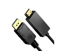 VMOJO DisplayPort to HDMI Cable, 1.8 m Display Port (DP) to HDMI Cable High Speed Including Audio Transmission | Full HD 1080p | DP Male to HDMI Male | Compatible with PC / Desktop / Labtop