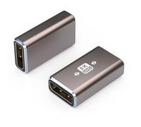 VMOJO DP Cable Coupler Displayport Connector Adapter, Alloy Shell 8K UHD HDR Displayport 1.4 Female to Female Extension Converter, Backward Compatible with 1.3 1.2 1.1[2 Pack ]