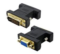 VMOJO DVI to VGA Adapter, DVI-I 24+5 Male to VGA Female 1080p Full HD | Plug and Play, Compact, Black, Analog VGA Signals Only, 1080p Full HD