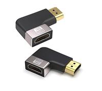 VMOJO HDMI 8K Extender Adapter, HDMI 2.1 Version，48Gbps 90 Degree Right Angle Male to Female Extension Adapter Connector Coupler, Support 8K@60Hz/4K@120Hz,for HDTV Projector Laptop PC, 2 pcs