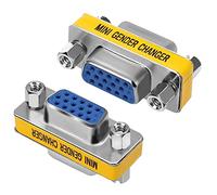 VMOJO VGA Coupler 2 Pack VGA SVGA Connector 15 Pin Female to Female Mini Gender Changer Adapter