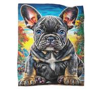 VMPLOKIJH 3D French Bulldog Pattern Plush Fleece Blanket, Soft Warm Flannel Throw Blanket, Cozy for Sofa Couch Bedroom Living Room Home Travel 70x80inch(180x200cm)