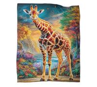 VMPLOKIJH 3D Giraffe Pattern Fleece Throw, Super Soft Flannel Plush Blanket, Warm Cosy Throw Blanket for Couch Sofa Bedroom Living Room Home 60x80inch(150x200cm)