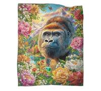 VMPLOKIJH 3D Gorilla Pattern Fleece Throw, Super Soft Flannel Plush Blanket, Warm Cosy Throw Blanket for Couch Sofa Bedroom Living Room Home 50x60inch(127x152cm)