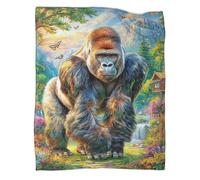 VMPLOKIJH 3D Gorilla Pattern Fleece Throw, Super Soft Flannel Plush Blanket, Warm Cosy Throw Blanket for Couch Sofa Bedroom Living Room Home 40x50inch(100x130cm)