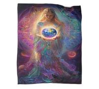 VMPLOKIJH 3D Neon Paint Pattern Fleece Throw, Super Soft Flannel Plush Blanket, Warm Cosy Throw Blanket for Couch Sofa Bedroom Living Room Home 60x80inch(150x200cm)