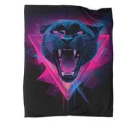 VMPLOKIJH 3D Neon Painted Animal Pattern Plush Fleece Blanket, Soft Warm Flannel Throw Blanket, Cozy for Sofa Couch Bedroom Living Room Home Travel 40x50inch(100x130cm)
